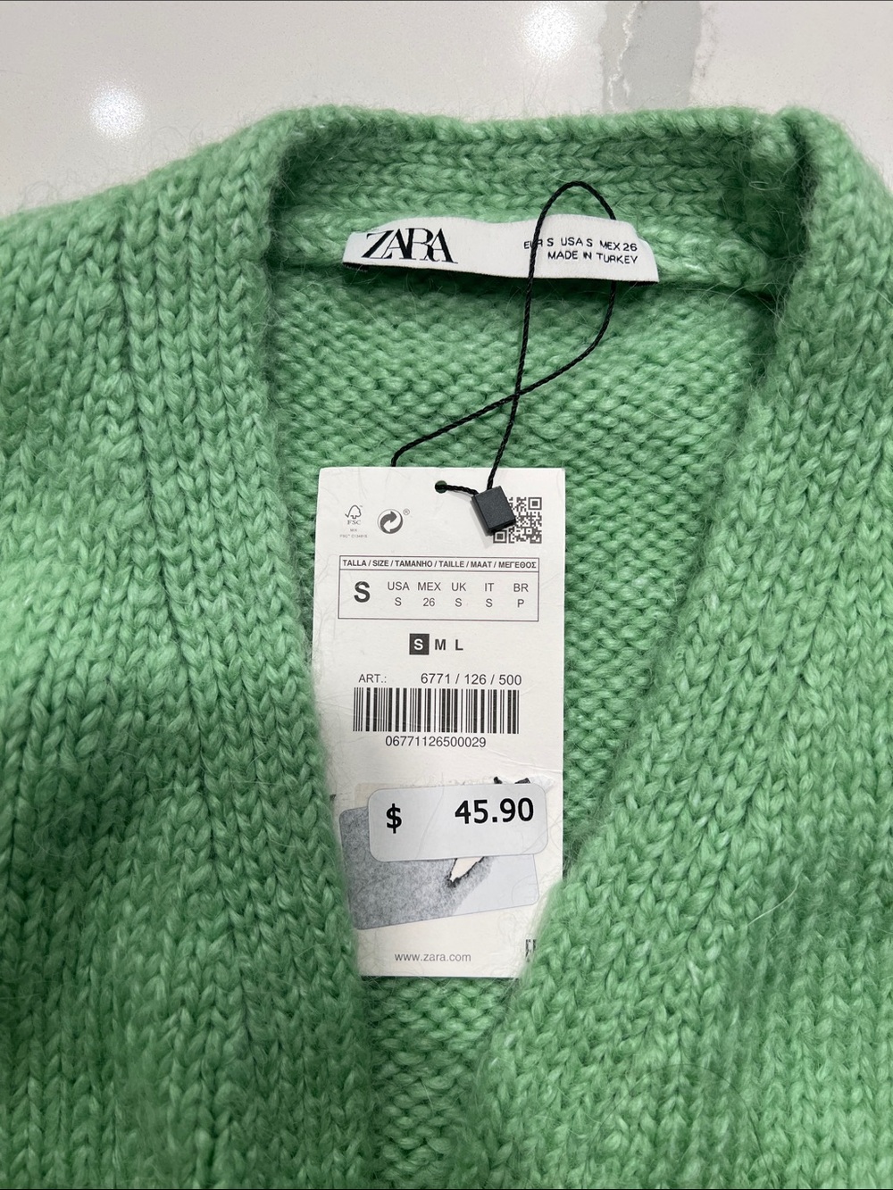 ZARA Lime Green Open-Front Cropped Cardigan💚❤️ - Picture 3 of 11